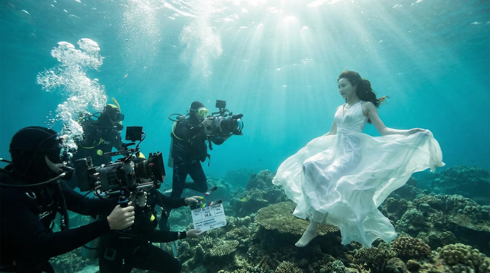 探花萝莉岛栏目水下拍摄现场花絮