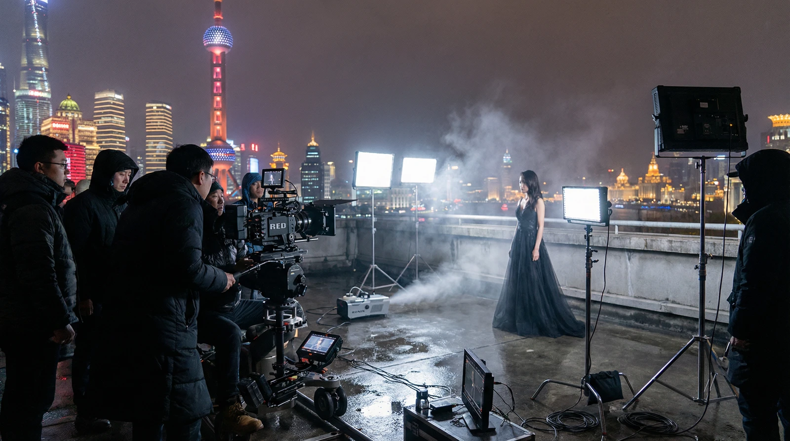 探花上海外滩夜景拍摄现场实况