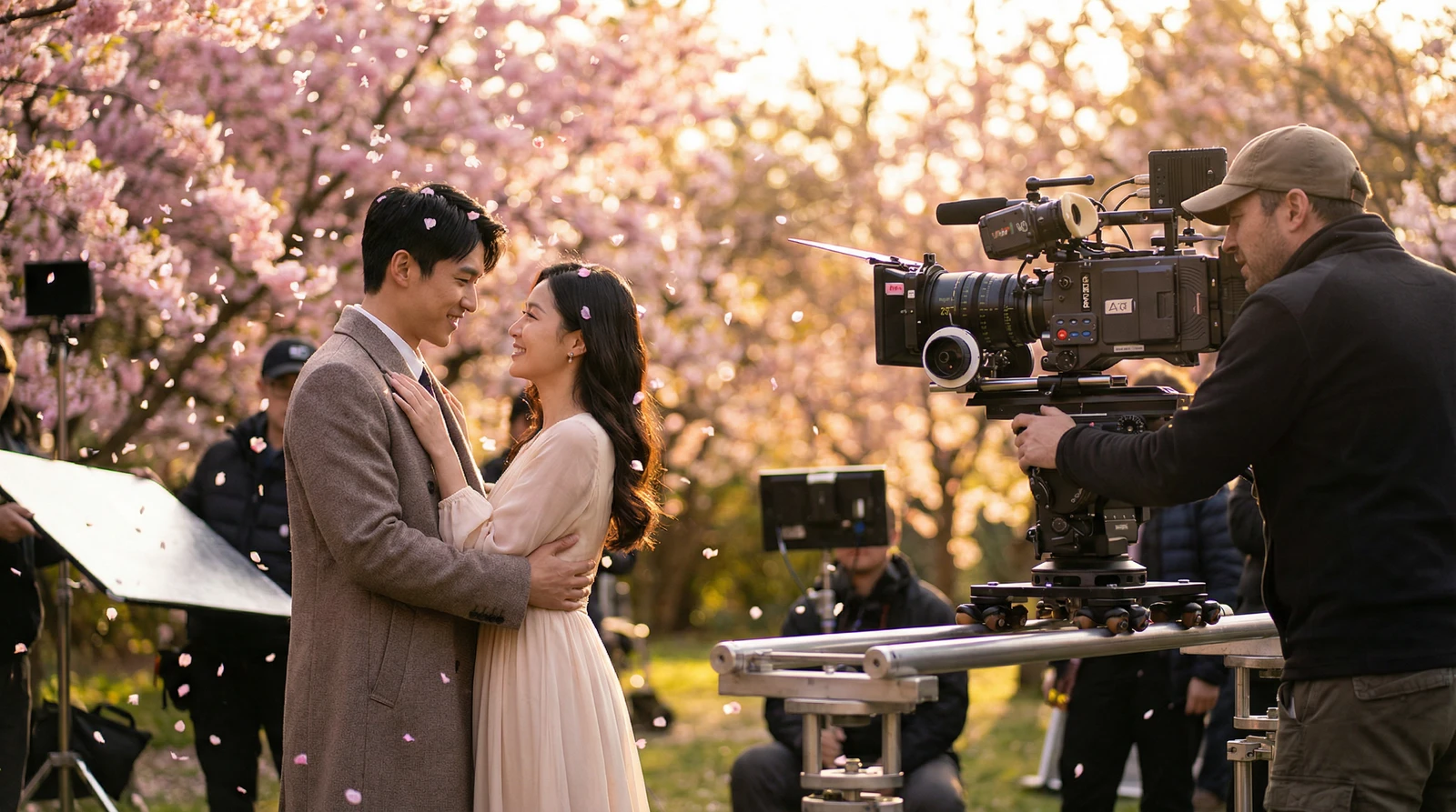 探花萝莉岛栏目樱花园浪漫场景拍摄花絮