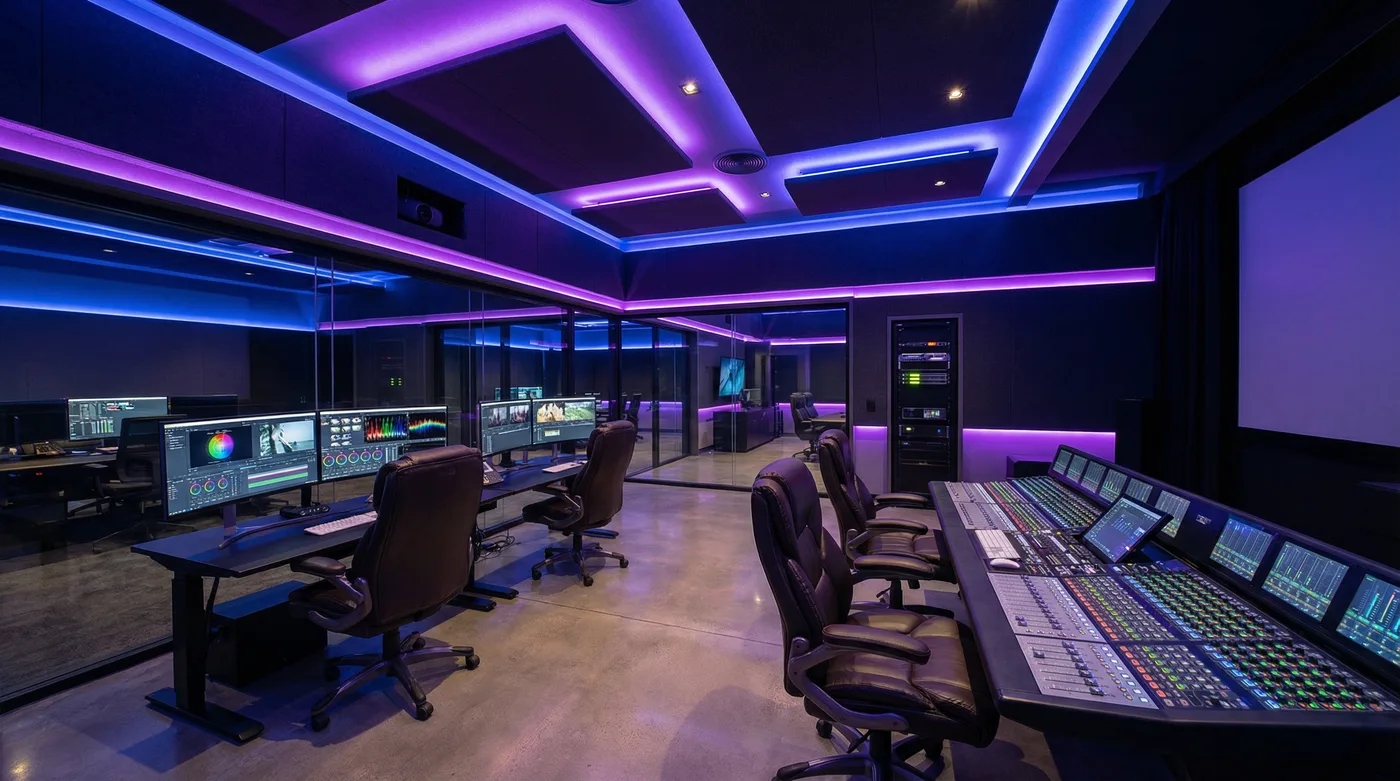 探花后期制作工作室内景